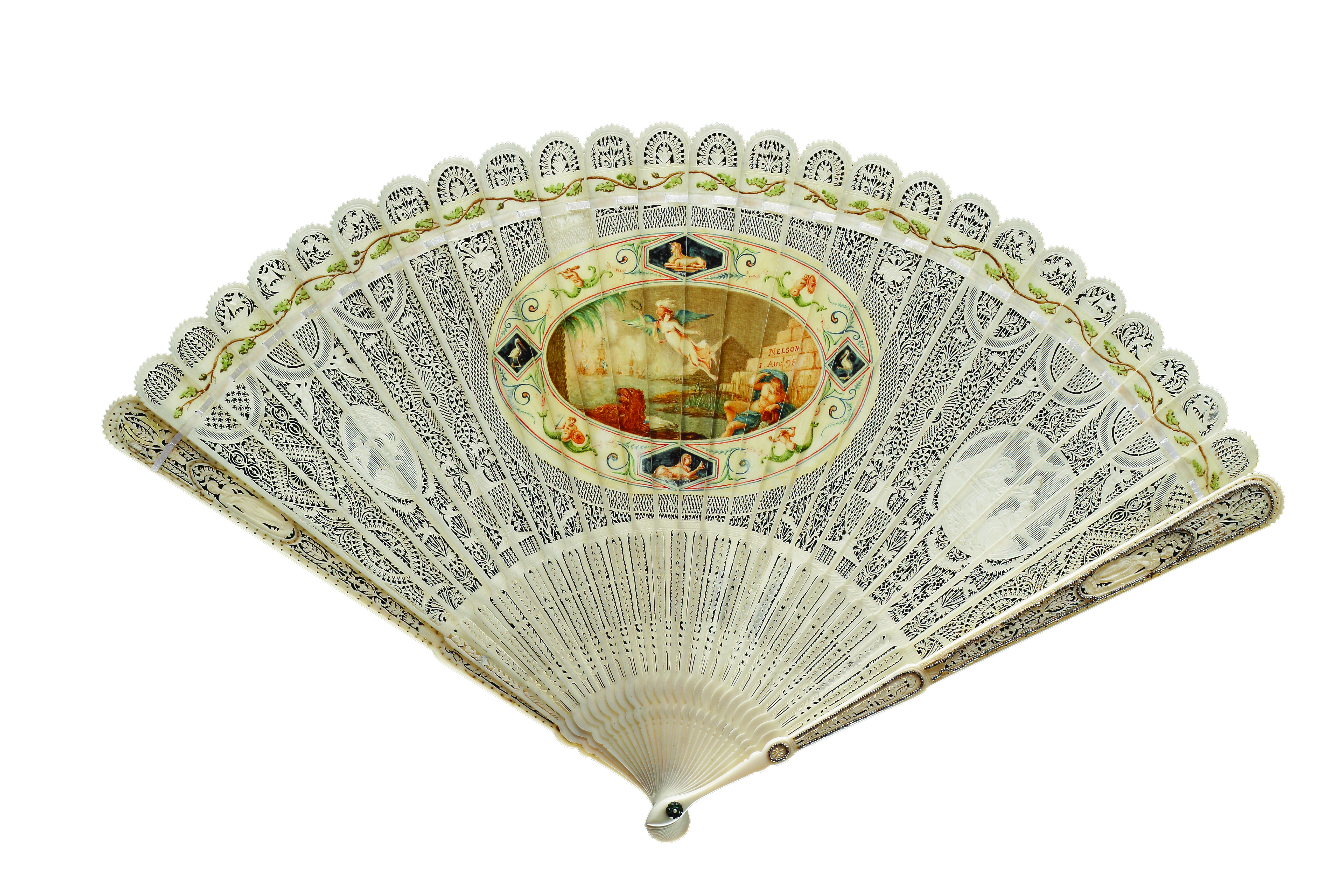 A Finely Carved Fan Commemorating Nelson’s Famous Victory ‘Battle of the Nile’